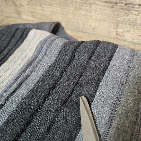 Eileen Fisher XS Gray Tunic Sweater w Matching Scarf Colorblock Sleeves Tencel - Picture 13 of 15